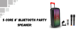 The image shows a 5 core bluetooth speaker