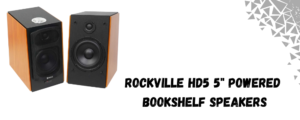 The image shows rockville bookshelf speakers.